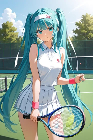 Miku in preppy tennis outfit