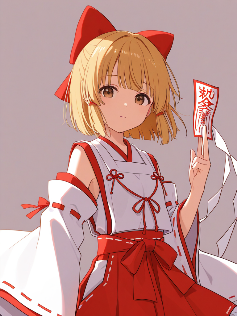 Blonde Shrine Maiden From A Future Era (Touhou) — Portrait Of Exotic Girls character card