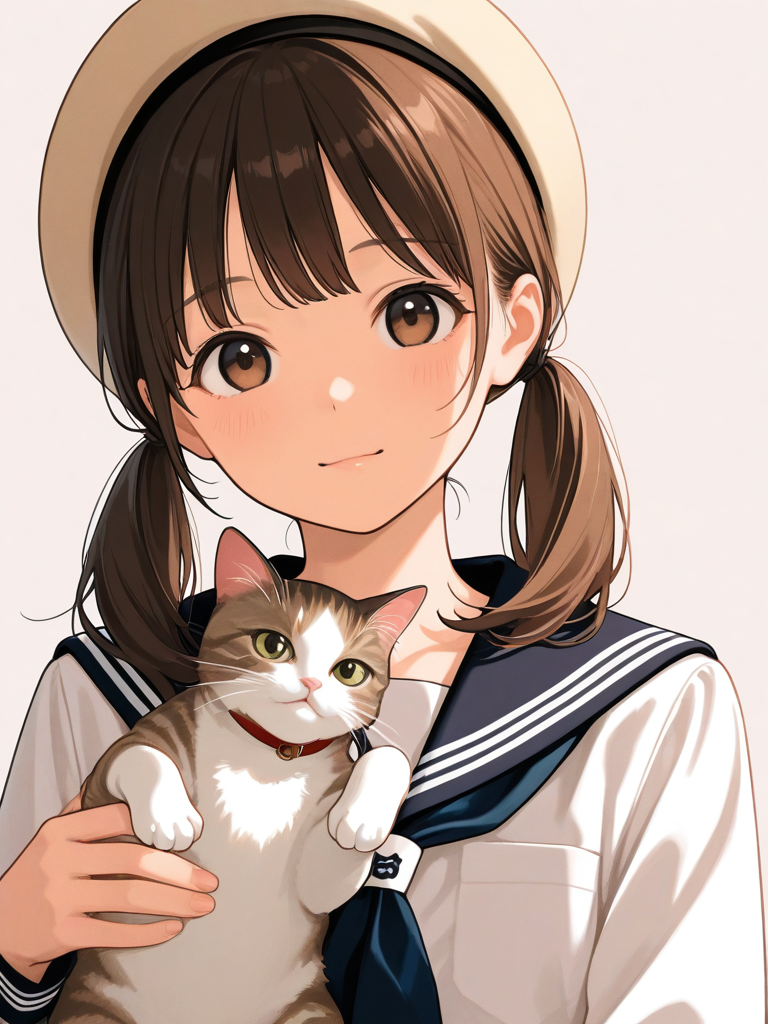 Girl Holding A Cat (Kancolle) — Kantai Collection character card