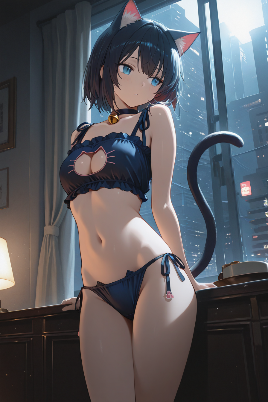 Cat lingerie style — after dark render